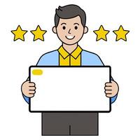 Customer satisfaction icon with copy space on white background concept as A illustration of a customer satisfaction icon with ample copy space on a white vector