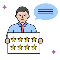 Customer satisfaction icon with copy space on white background concept as A illustration of a customer satisfaction icon with ample copy space on a white vector