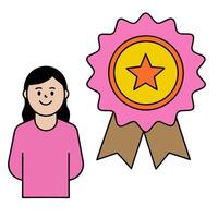 Customer satisfaction icon with copy space on white background concept as A illustration of a customer satisfaction icon with ample copy space on a white vector