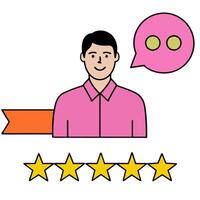 Customer satisfaction icon with copy space on white background concept as A illustration of a customer satisfaction icon with ample copy space on a white vector