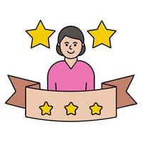 Customer satisfaction icon with copy space on white background concept as A illustration of a customer satisfaction icon with ample copy space on a white vector