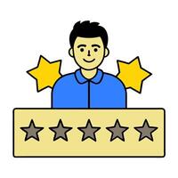 Customer satisfaction icon with copy space on white background concept as A illustration of a customer satisfaction icon with ample copy space on a white vector