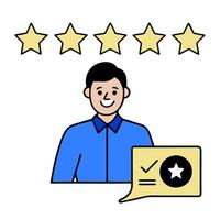 Customer satisfaction icon with copy space on white background concept as A illustration of a customer satisfaction icon with ample copy space on a white vector