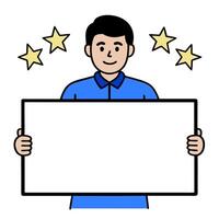 Customer satisfaction icon with copy space on white background concept as A illustration of a customer satisfaction icon with ample copy space on a white vector