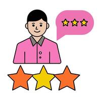 Customer satisfaction icon with copy space on white background concept as A illustration of a customer satisfaction icon with ample copy space on a white vector