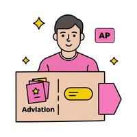 Customer application icon with copy space on white background concept as A illustration of a customer application icon with ample copy space on a white ba vector