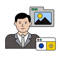 Customer application icon with copy space on white background concept as A illustration of a customer application icon with ample copy space on a white ba vector