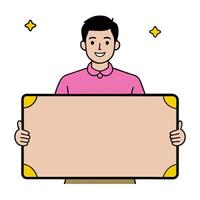 Customer application icon with copy space on white background concept as A illustration of a customer application icon with ample copy space on a white ba vector