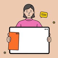 Customer application icon with copy space on white background concept as A illustration of a customer application icon with ample copy space on a white ba vector