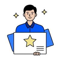Customer application icon with copy space on white background concept as A illustration of a customer application icon with ample copy space on a white ba vector