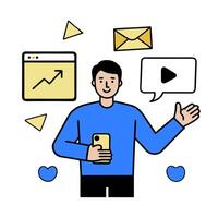 Customer application icon with copy space on white background concept as A illustration of a customer application icon with ample copy space on a white ba vector