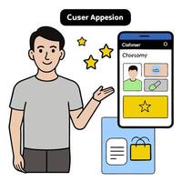 Customer application icon with copy space on white background concept as A illustration of a customer application icon with ample copy space on a white ba vector