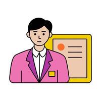 Customer application icon with copy space on white background concept as A illustration of a customer application icon with ample copy space on a white ba vector