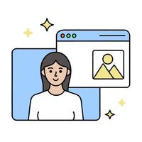 Customer application icon with copy space on white background concept as A illustration of a customer application icon with ample copy space on a white ba vector