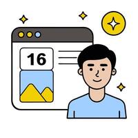 Customer application icon with copy space on white background concept as A illustration of a customer application icon with ample copy space on a white ba vector
