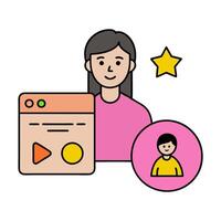 Customer application icon with copy space on white background concept as A illustration of a customer application icon with ample copy space on a white ba vector