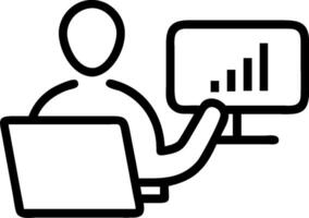 minimalize as Business analyst using data visualization for financial reporting concept as A illustration of a business analyst using data visualization tools on a vector