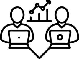 minimalize as Business partners working on a project concept as A illustration of business partners working on a project together using laptops and charts showcasi vector