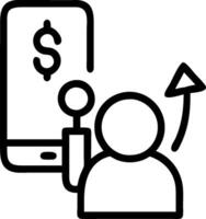 minimalize as Financial advisor using AI tools for stock market analysis concept as A illustration of a financial advisor using AI tools on a computer for stock ma vector