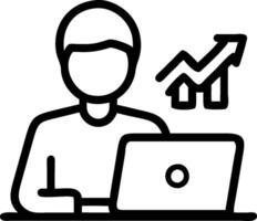 minimalize as Financial analyst working with financial graphs and charts concept as A illustration of a financial analyst working on a laptop with financial graphs vector