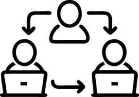 minimalize as IT team collaborating on a cybersecurity project concept as A illustration of an IT team collaborating on a cybersecurity project using laptops and d vector
