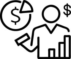 minimalize as Investment banker evaluating financial reports concept as A illustration of an investment banker in an office evaluating financial reports with chart vector