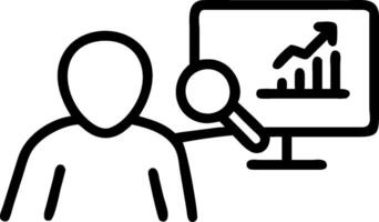 minimalize as Investment analyst evaluating market trends concept as A illustration of an investment analyst evaluating market trends on a computer highlighting ex vector