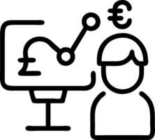 minimalize as Financial researcher developing predictive models concept as A illustration of a financial researcher developing predictive models on a computer high vector