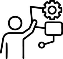 minimalize as Project manager leading a hybrid meeting concept as A illustration of a project manager leading a hybrid meeting with onsite and remote participants vector