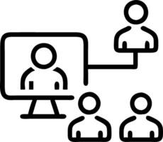 minimalize as Project manager leading a hybrid meeting concept as A illustration of a project manager leading a hybrid meeting with onsite and remote participants vector