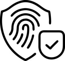 as Biometric security icon with a fingerprint and shield concept as illustration of a biometric security icon with a fingerprint and shield emphasizing the use of vector