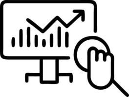 minimalize as Stock market analyst using big data for analysis concept as A illustration of a stock market analyst using big data on a computer for stock market an vector