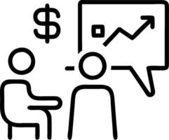 as CFO evaluating financial risk in a strategy meeting concept as A illustration of a CFO evaluating financial risk in a strategy meeting with charts and documents vector