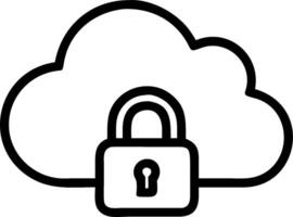 as Cloud security icon with a lock concept as illustration of a cloud security icon with a lock emphasizing the importance of protecting cloud stored data in cyber vector