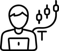 minimalize as Stock trader using AI for predictive stock trading concept as A illustration of a stock trader using AI technology on a computer for predictive stock vector