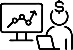 as Financial researcher developing predictive models concept as A illustration of a financial researcher developing predictive models on a computer highlighting in vector