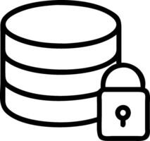 as Secure database icon with a database symbol and lock concept as illustration of a secure database icon with a database symbol and lock emphasizing the importanc vector