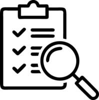 as Security audit icon with a checklist and magnifying glass concept as illustration of a security audit icon with a checklist and magnifying glass highlighting th vector