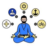 3D Abstract Spiritual Flow concept as Soft abstract depiction of spiritual flow connecting various religions World Religion Day digital art as 3D Icon isolated white background as vector
