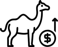 A camel and a savings goal chart symbolizing financial milestones in double exposure with copy space. concept as A camel blended with a savings goal chart repres vector
