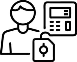 Accountant with Financial Software and Digital Ledger in Futuristic Office concept as Long shot of an accountant using financial software and a digital ledger in vector