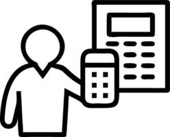Accountant with a ledger and a calculator indicating finance and calculation with space for notes. concept as An accountant with a ledger and a calculator symbol vector