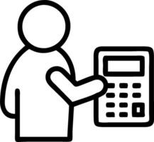 Accountant with Calculator and Documents concept as An accountant using a calculator and reviewing documents set against a dreamy background offering ample space vector