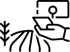 Agronomist with Tablet and Crop Health in Agricultural Field concept as Long shot of an agronomist using a tablet to assess crop health in an agricultural field. vector