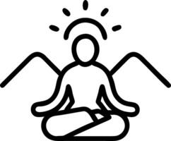 Alpine Meadow Meditation concept as Individuals meditating in serene Alpine meadows connecting deeply with the tranquil and restorative natural environment. in P vector
