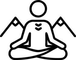 Alpine Meadow Meditation concept as Individuals meditating in serene Alpine meadows connecting deeply with the tranquil and restorative natural environment. in P vector