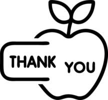 Apple and a thank you card symbolizing gratitude for teachers with ample space for text. concept as An apple and a thank you card representing gratitude for teac vector