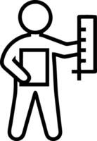 Architect with a blueprint and a scale model symbolizing planning and building with blank space. concept as An architect holding a blueprint and a scale model re vector
