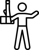 Architect with a design award and a scale model indicating architectural success with space for text. concept as An architect holding a design award and a scale vector
