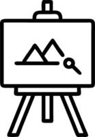 Art Supplies and Easel concept as An icon of art supplies and an easel set against a minimalist background offering ample space for text or graphics symbolizing vector